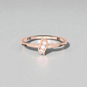 Juego de puntas de corte de diamante cultivado en laboratorio de 0,04 quilates, anillo de banda minimalista/elegante hecho en oro sólido de 10K, 14K, 18K, a la moda - Product Image 1