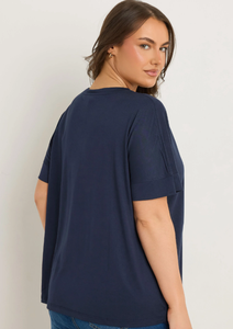 เสื้อยืดผ้าโมดอลสีกรมท่าสำหรับผู้หญิงไซส์พิเศษผ้าคอตตอนแห้งเร็วไซส์ใหญ่พิเศษ - Product Image 3