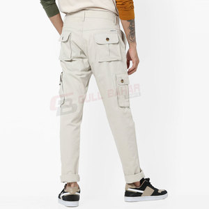 Pantalones de trabajo de pierna recta Cargo con múltiples bolsillos informales con logotipo personalizado, ropa de calle, pantalones de senderismo Cargo de ajuste relajado para hombres - Product Image 3