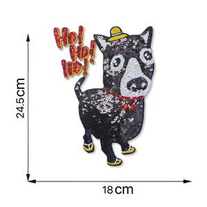 Parche Termoadhesivo de Lentejuelas de Plástico con Diseño de Perro Adorable para Bolsos, Sombreros y Chaquetas - Product Image 4