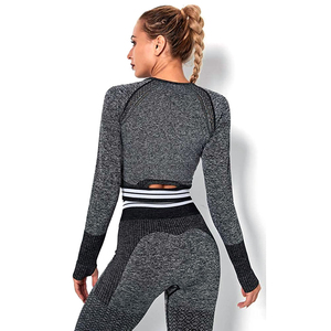 Fabricant de services OEM, vêtements de yoga pour femmes, taille plus, personnalisé, professionnel, ensemble 2 pièces, polyester/coton respirant - Product Image 6