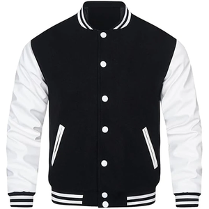 Vestes Letterman légères sur mesure avec conception OEM Vestes Letterman personnalisables respirantes de haute qualité Noir - Product Image 2