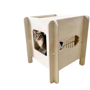 บ้านสัตว์เลี้ยงในร่มแบบ AC04พื้นไม้ตายตัวสำหรับตกแต่งภายในบ้านผลิตจากโรงงานเวียดนาม - Product Image 4