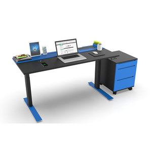 Escritorio para Juegos SMARTDESK, Altura Ajustable, Superficie de Carbono Azul Negro y MDF, para Sala de Estar o Sala de Juegos - Product Image 2