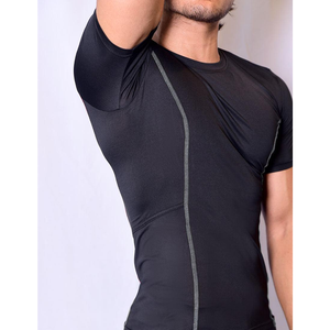 Camisa de entrenamiento de compresión para hombre de manga corta, capa base elástica transpirable, ropa superior de gimnasio - Product Image 6