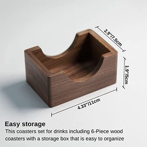 Juego de seis posavasos de madera de acacia de primera calidad, diseño indio clásico, al mejor precio para alfombrillas y almohadillas de madera natural - Product Image 5