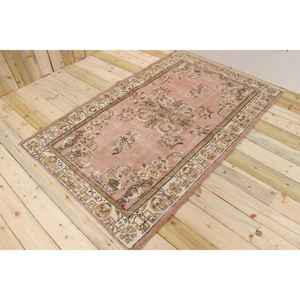 Tapis vintage 4,3x6,6 pieds, tapis turc, tapis à carreaux rouges - Product Image 1