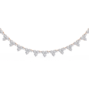 Collier de tennis en diamant brillant cultivé en laboratoire pour femme en or rose jaune blanc massif 14 carats avec un diamant rond - Product Image 2