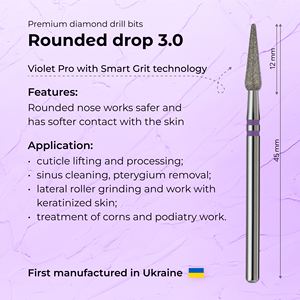Unique Beauty Salon Diamond Rounded Drop <b>Nail</b> Drill Bit Formula Profi 3.0mm Violet PRO Premium - Product Image 3