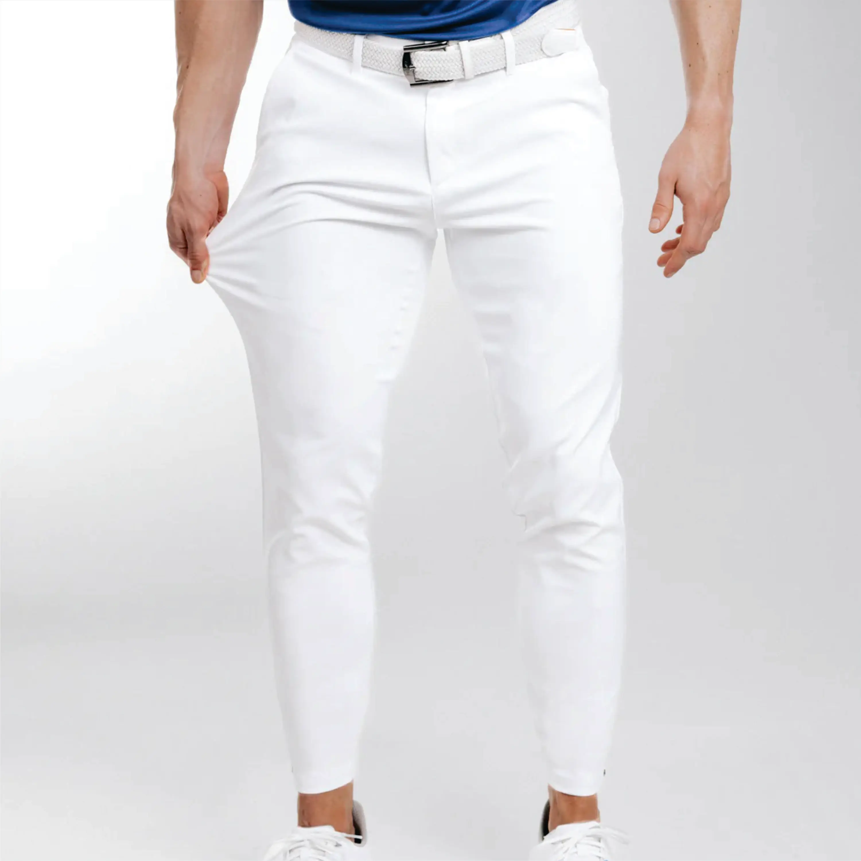 Custom Logo 90% Nylon 10% Spandex Sports Golf Zipper Pants