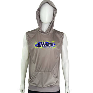 Custom Made Men's Luxury Screen Printing <b>Sleeveless</b> <b>Hoodie</b> Multi-Color 100% Cotton Trending Winter Oem Service - Product Image 5