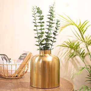 Vase à fleurs de table en métal de fer de style ambiance ton or pour la maison chambre à coucher salon vase à fleurs décoratif - Product Image 6