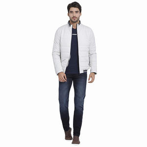 High Quality Men Polyester Made Puffer Jackets White Color With Front Twin Pockets Winter Puffer Jacket for Adult - Product Image 3