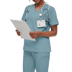 Personalizado 4 Way Stretch OEM 2025 personalizado de manga corta vestido de enfermera de moda de punto médico uniformes enfermera Scrub - Product Image 3