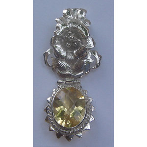 Pendentif en citrine naturelle pour femme Shah Gems en argent sterling 925, collier en cristal - Product Image 1