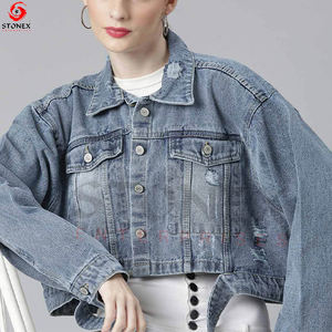 Venta al por mayor Mujeres Personalizar Chaqueta de mezclilla Diseño de logotipo personalizado Pantalones cortos Adultos Chaquetas de invierno transpirables - Product Image 4