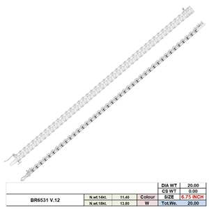 14K oro blanco rodio plateado 20ct Lab Grown CVD Diamond Tennis Bracelet Oval Brilliant Cut Classic Four Prong Setting Mujer - Product Image 5