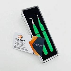 Pince à épiler professionnelle japonaise en acier inoxydable à 90 degrés pince à cils à pointe pointue durable - Product Image 1