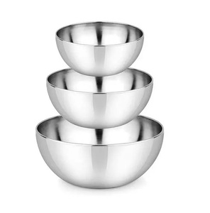 Bol en acier inoxydable argenté, design moderne et luxueux, écologique, lavable, idéal pour la cuisine, la maison, les hôtels et les restaurants - Vente chaude - Product Image 5