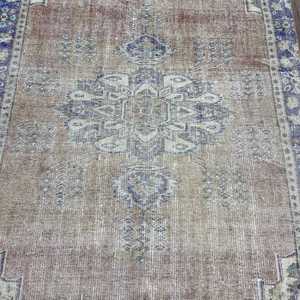 Alfombra Grande Vintage de 5.2x8.9 pies, Alfombra de Lana Abstracta Azul Turca - Product Image 3