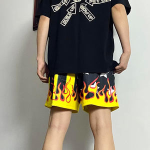 Short de course d'été pour hommes Pantalon court de jogging décontracté Motif de vague Couleur unie Cordon de serrage Loose Dry Gym Sports Shorts - Product Image 6