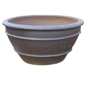 Beau bol en argile noire géante pots en céramique et jardinières pots de jardin pour la plantation d'arbre vase en céramique pour la décoration