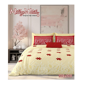 Drap de lit blanc laiteux Ultra-doux de qualité supérieure élégant drap de lit double en coton naturel pour la décoration intérieure ensemble de literie en gros - Product Image 5