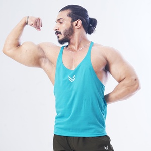 Venta al por mayor logotipo personalizado Atlético gimnasio Fitness entrenamiento correr camisetas hombres culturismo Stringer Tank Tops - Product Image 6