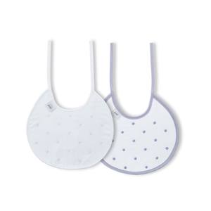 Juego de 2 Baberos 100% Algodón Gris y Blanco para Bebés de 0 a 12 Meses - Product Image 1