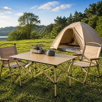 Table de pique-nique pliante en acier inoxydable pour le camping