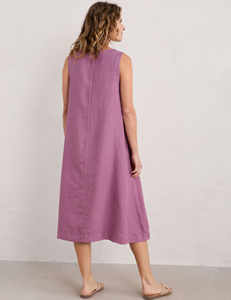 Custom High Quality Ladies Elegant Midi Long 100% Linen <b>Casual</b> <b>Dresses</b> <b>Women</b> Tassel Natural Waistline Woven Weaving Digital - Product Image 2