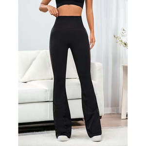 Jane's Women's High Waist Scuba <b>Leggings</b> with Side Mesh Panel Detail, <b>Flare</b> Bootcut Yoga Pants for Casual Daily Wear - Product Image 5