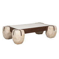 Nouveau design personnalisé Table basse en béton bon marché Mobilier d'extérieur rond en béton de l'usine vietnamienne