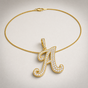 Collar con Colgante de Letra Personalizado con Incrustaciones de Moissanita VVS, Plata de Ley 925, Joyería Hip Hop - Product Image 1