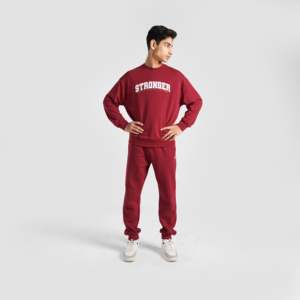 เสื้อสเวตเชิ้ต Stronger (สีแดงเลือดหมู) ผ้าฝ้าย 100% เฟรนช์เทอร์รี่ ซิปหน้า ไซส์ XS ปักลาย 3 มิติ สตรีทแวร์ ฮู้ดดี้ พิมพ์ลายซิลค์สกรีน - Product Image 5