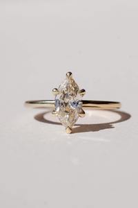 Bague de fiançailles exclusive en forme de marquise, diamant cultivé en laboratoire, mariage en or 10 carats, bijoux, fournisseur en gros, exportation directe OEM ODM - Product Image 5