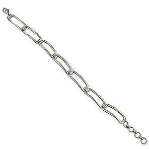 สร้อยข้อมือแฟชั่นผู้หญิง ทรงสี่เหลี่ยม ลิงค์เชื่อมต่อ ชุบเงิน ทอง 14K ทองคำขาว ทองคำชมพู โรเดียม ประดับเพชร สำหรับเป็นของขวัญ - Product Image 1