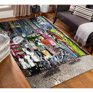 Tapis Graffiti, Tapis Imprimé, Tapis Graffiti Banksy, Tapis Coloré, Tapis Fin Non-tissé - Product Image 2