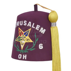 Chapeau Fez Shriner maçonnique traditionnel, chapeau Fez maçonnique traditionnel avec broderie, chapeau Fez maçonnique - Product Image 2