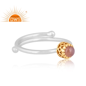 Handmade Design Fine Sterling Silver Natural Chocolate Moonstone Gemstone <b>Adjustable</b> <b>Ring</b> Jewelry Manufacturer - Product Image 3