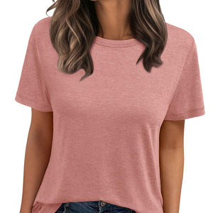 Camiseta de Lona 100% Algodón para Mujer, Corte Regular, Estampado Personalizado, Secado Rápido, Transpirable, Ecológica, para Todas las Temporadas - Product Image 1