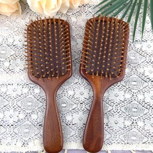Natural Wooden Durable Polished Massage Comb Anti-Static Hair Comb Wide Tooth <b>Scalp</b> <b>Massager</b> for Daily Use - Product Image 3