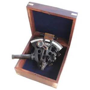 Sextante marinho antigo com caixa, feito de metal, marinho vintage, para decoração de escritório doméstico, presente, sextante marinho marinho, nautica, Kelvin & Hughes