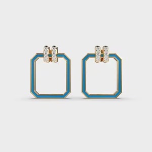 Hip Hop Trendy Bling Lab Grown Diamond 10K Pendientes de tuerca de oro blanco para mujeres y hombres - Product Image 2