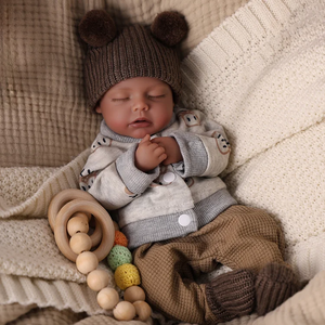 Muñeca Bebé <span class=keywords><strong>Reborn</strong></span> de <span class=keywords><strong>Silicona</strong></span> de <span class=keywords><strong>Cuerpo</strong></span> <span class=keywords><strong>Completo</strong></span> de 12 Pulgadas, Modelo Lucy de Babeside, Bebé Africano Americano Durmiendo, Compañero Realista - Product Image 3