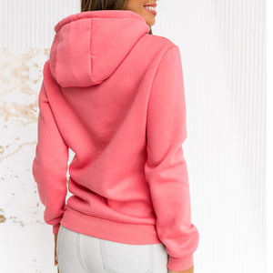 Sudadera con capucha gruesa de lana de algodón de alta calidad personalizada de fábrica al por mayor Y2k Color sólido en blanco de gran tamaño Hip Hop sudaderas con capucha de mujer - Product Image 5