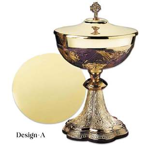 Diseño único de patena de ciborio de alta calidad hecho a mano, técnica pulida con forma de motivo de vid decorada para adultos y niños - Product Image 6