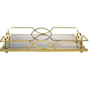 Bandeja de Servicio Ovalada de Metal de Estilo Lujoso y Ecológico, Accesorios para Catering, para Servir Comida, Desayuno, Platos Decorativos - Product Image 5