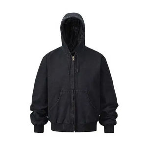 Venta al por mayor de algodón ropa de calle en blanco liso Sudadera con capucha para hombre holgada suave de algodón sudaderas con capucha listas para enviar OEM ODM - Product Image 3