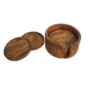 Sous-verre rond en bois naturel pour la cuisine Restaurant Utilisation Café Accessoires de cuisine Support de dessous de verre - Product Image 2